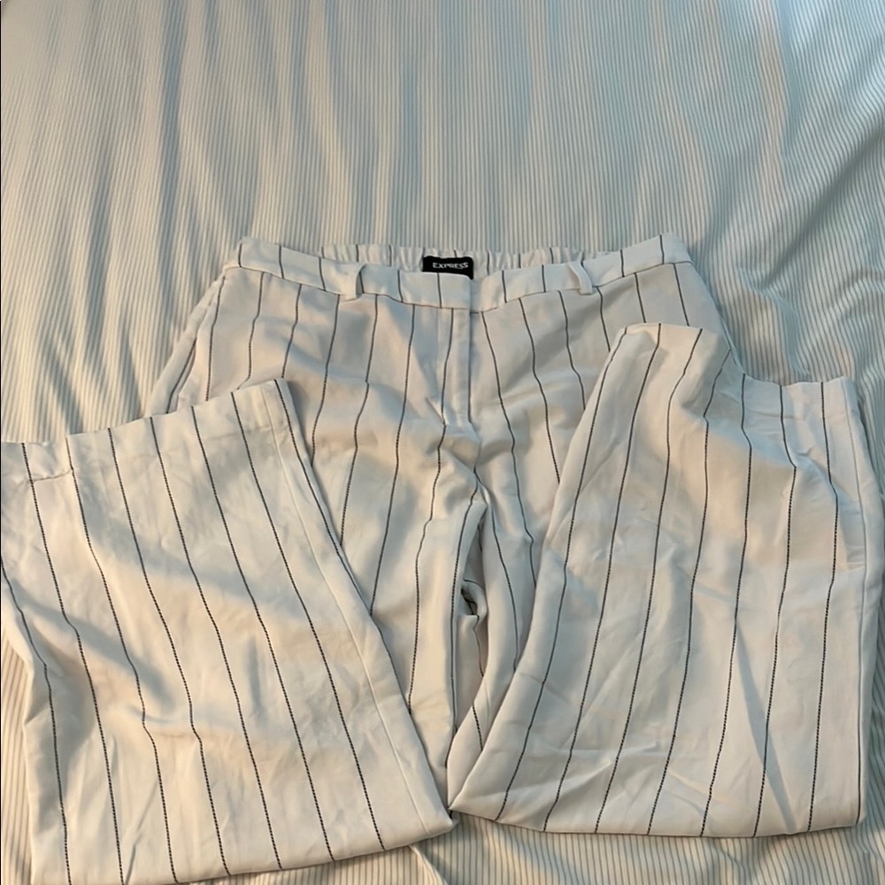 Classic White Striped Pants